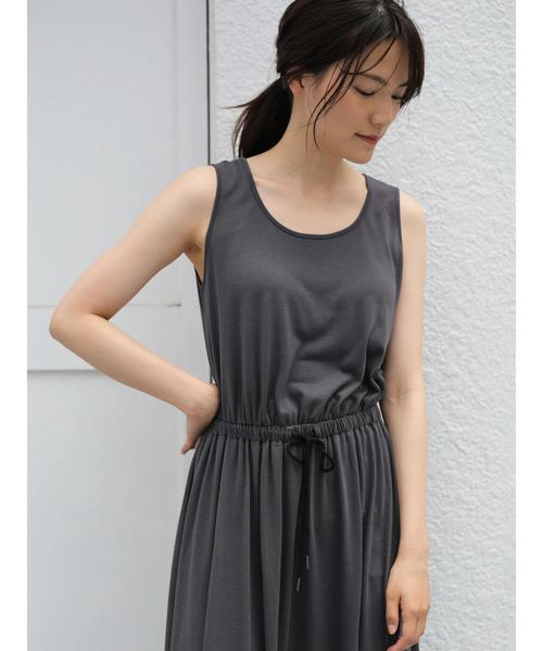 AMERICAN HOLIC（アメリカンホリック）の「ウエストギャザーノースリーブカットワンピース＊（ワンピース・レディース・ネイビー/ブルー/グリーン/チャコールグレー・L/M）」の14枚目の写真