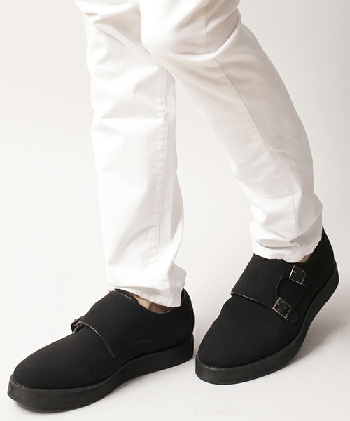 WEGO（ウィゴー）の「WEGO/ダブルモンクストラップシューズ（ドレスシューズ・メンズ・ブラック/グレー/ベージュ・26.5/27.5）」の2枚目の写真