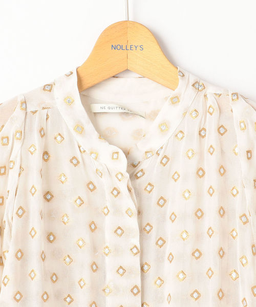美品✨ヌキテパ ラメジャガードシャツワンピース ロングガウン 羽織 ブラック NOLLEY'S（ノーリーズ）の「【ne Quittez pas/ヌキテパ】ラメ