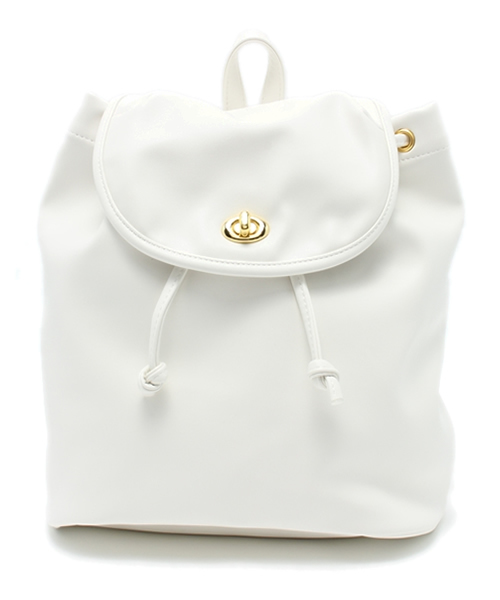 WEGO(ウィゴー)の「WEGO/フラップリュック(バックパック/リュック・レディース・ホワイト/ブラック/パープル/ピンク・FREE)」の2枚目の写真