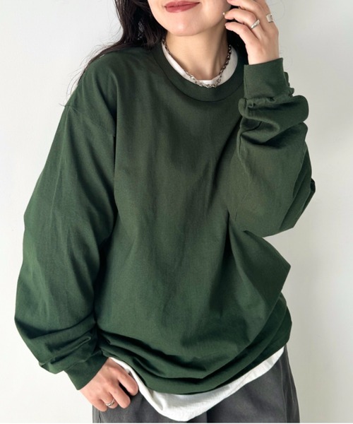 GILDAN(ギルダン)の「【お気に入り数9万人突破】GILDAN(ギルダン) /ベーシック ロングスリーブ Tシャツ コットン ビッグシルエット オーバーサイズ サイズカラバリ豊富 長袖 ロンT 6.0オンス(Tシャツ/カットソー・レディース・ホワイト/ブラック/ダークブラウン/ベージュ/ネイビー/カーキ/アイボリー/杢グレー/チャコール/ダークグリーン/ライトブルー/ライトピンク/パープル/ゴールド/オレンジ系その他/マルーン/レッド/ロイヤルブルー/グリーン/グリーン系その他/ダークグレー/アッシュグレー/オレンジ・M/L/XL/S)」の10枚目の写真