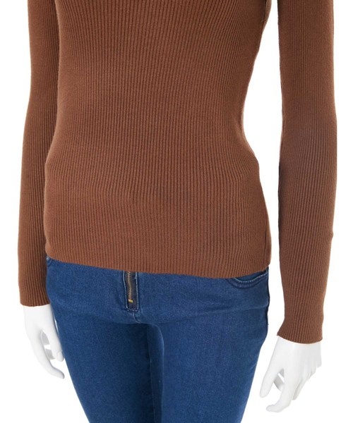 fifth(フィフス)の「スクエアネックコンパクトリブニット(ニット/セーター・レディース・ブラウン/アイボリー・MEDIUM)」の8枚目の写真