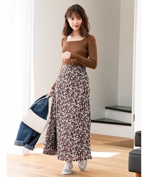 fifth(フィフス)の「スクエアネックコンパクトリブニット(ニット/セーター・レディース・ブラウン/アイボリー・MEDIUM)」の17枚目の写真