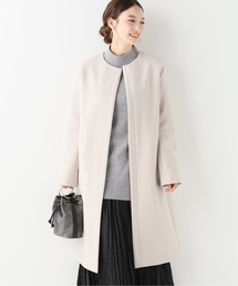 シングルビーバークルーネックコート