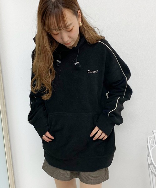 apres jour（アプレジュール）の「フリースロゴパーカー【ZOZOTOWN限定アイテム】（カーディガン/ボレロ・レディース・ブラック/ベージュ/ダークブラウン・フリー）」の12枚目の写真