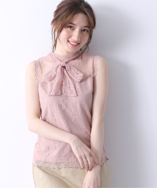 Heather（ヘザー）の「ボウタイハイネックレースタンク 868736（タンク