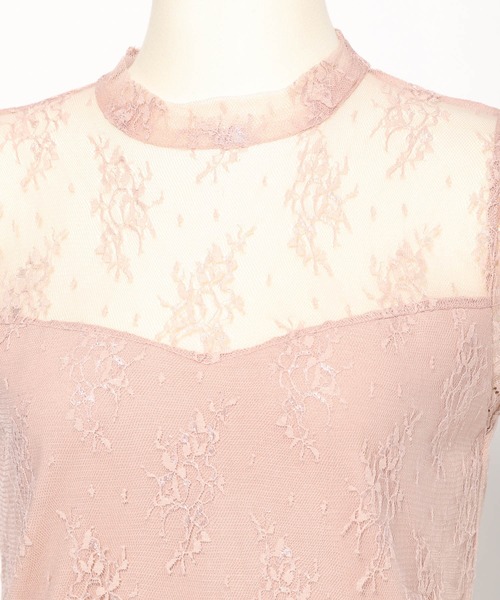 Heather（ヘザー）の「ボウタイハイネックレースタンク　868736（タンクトップ・レディース・ホワイト/ブラック/ピンク・FREE）」の7枚目の写真