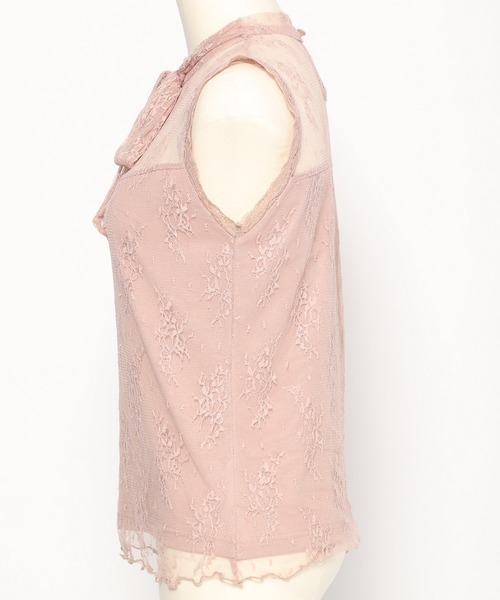 Heather（ヘザー）の「ボウタイハイネックレースタンク　868736（タンクトップ・レディース・ホワイト/ブラック/ピンク・FREE）」の8枚目の写真