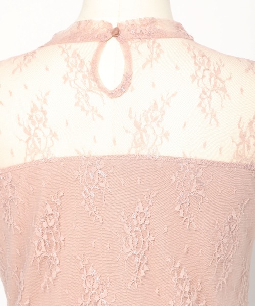 Heather（ヘザー）の「ボウタイハイネックレースタンク　868736（タンクトップ・レディース・ホワイト/ブラック/ピンク・FREE）」の6枚目の写真