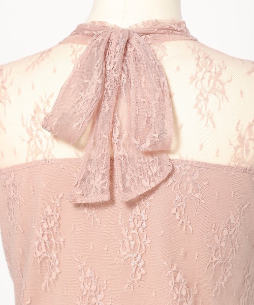 Heather（ヘザー）の「ボウタイハイネックレースタンク　868736（タンクトップ・レディース・ホワイト/ブラック/ピンク・FREE）」の12枚目の写真