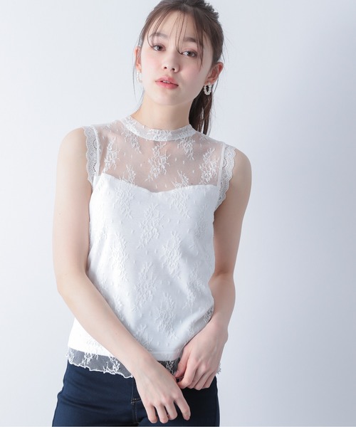 Heather（ヘザー）の「ボウタイハイネックレースタンク　868736（タンクトップ・レディース・ホワイト/ブラック/ピンク・FREE）」の21枚目の写真