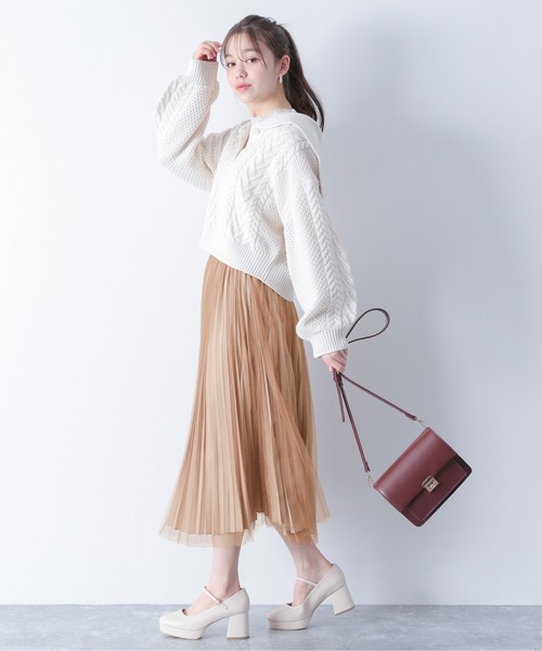 Heather（ヘザー）の「ボウタイハイネックレースタンク　868736（タンクトップ・レディース・ホワイト/ブラック/ピンク・FREE）」の15枚目の写真