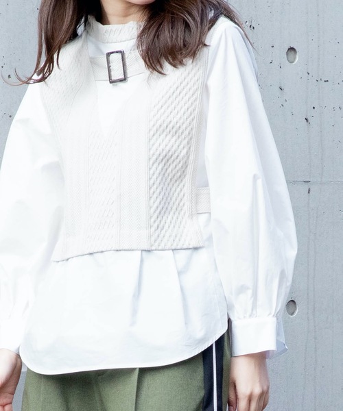 La SRIC(ラスリック)の「La SRIC/バックルベルトプルオーバー(シャツ/ブラウス・レディース・オフホワイト/ライトカーキ・38)」の9枚目の写真