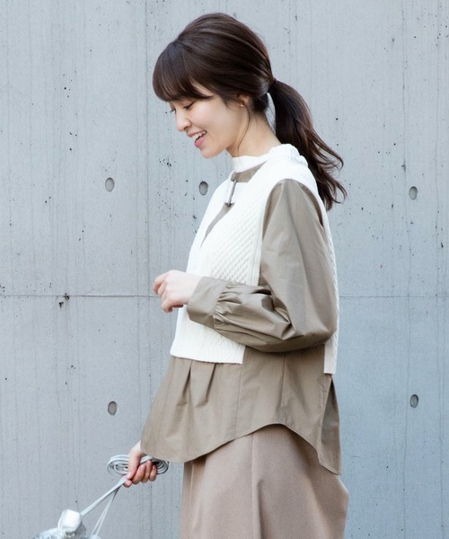 La SRIC(ラスリック)の「La SRIC/バックルベルトプルオーバー(シャツ/ブラウス・レディース・オフホワイト/ライトカーキ・38)」の10枚目の写真