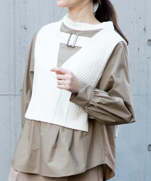 La SRIC(ラスリック)の「La SRIC/バックルベルトプルオーバー(シャツ/ブラウス・レディース・オフホワイト/ライトカーキ・38)」の16枚目の写真