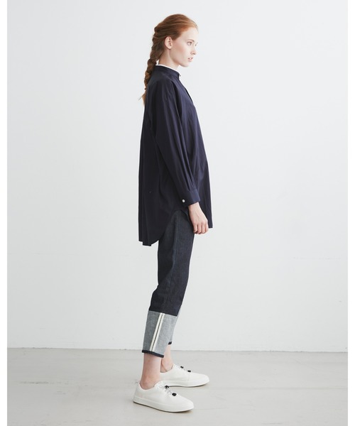 Traditional Weatherwear(トラディショナルウェザーウェア)の「BIG TUCK-UP CONVERTIBLE COLLAR SHRTS(シャツ/ブラウス・レディース・サックスブルー/ネイビー・S/XS)」の4枚目の写真