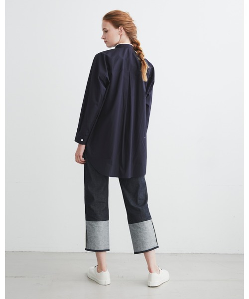 Traditional Weatherwear(トラディショナルウェザーウェア)の「BIG TUCK-UP CONVERTIBLE COLLAR SHRTS(シャツ/ブラウス・レディース・サックスブルー/ネイビー・S/XS)」の5枚目の写真