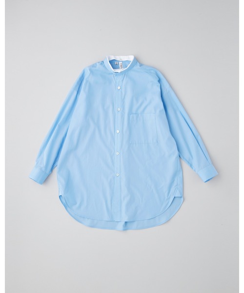 Traditional Weatherwear(トラディショナルウェザーウェア)の「BIG TUCK-UP CONVERTIBLE COLLAR SHRTS(シャツ/ブラウス・レディース・サックスブルー/ネイビー・S/XS)」の9枚目の写真