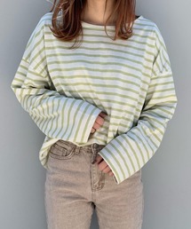 LE MORE | ゆったりシルエット◆オーバーサイズルーズボーダーカットソー(Tシャツ/カットソー)