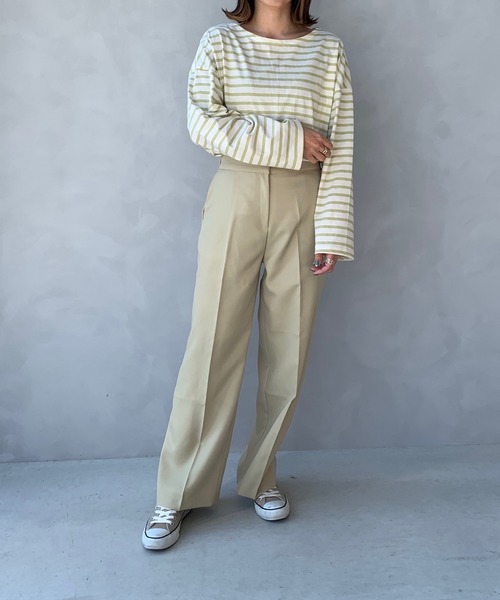 LE MORE（リモア）の「ゆったりシルエット◆オーバーサイズルーズボーダーカットソー（Tシャツ/カットソー・レディース・ベージュ/サックスブルー/ミント・FREE）」の6枚目の写真