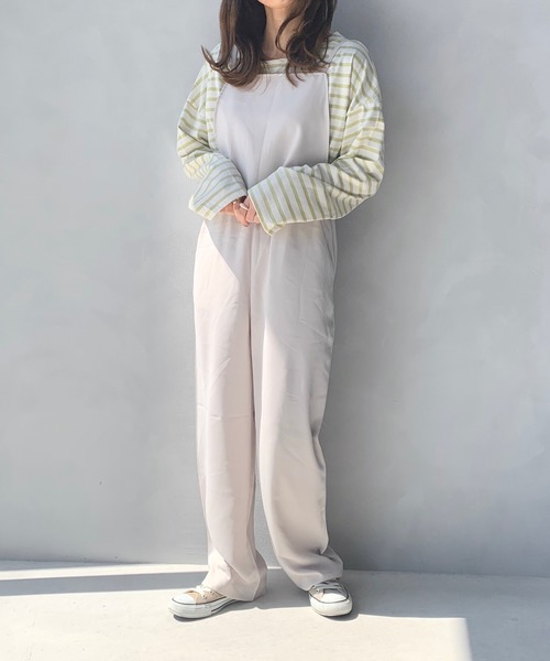 LE MORE（リモア）の「ゆったりシルエット◆オーバーサイズルーズボーダーカットソー（Tシャツ/カットソー・レディース・ベージュ/サックスブルー/ミント・FREE）」の7枚目の写真