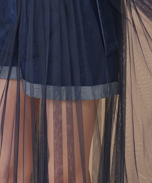 MIIA（ミーア）の「ショートパンツ付チュールプリーツスカート（スカート・レディース・インディゴブルー/ブルー/ホワイト・FREE）」の7枚目の写真