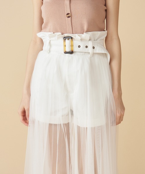 MIIA（ミーア）の「ショートパンツ付チュールプリーツスカート（スカート・レディース・インディゴブルー/ブルー/ホワイト・FREE）」の10枚目の写真