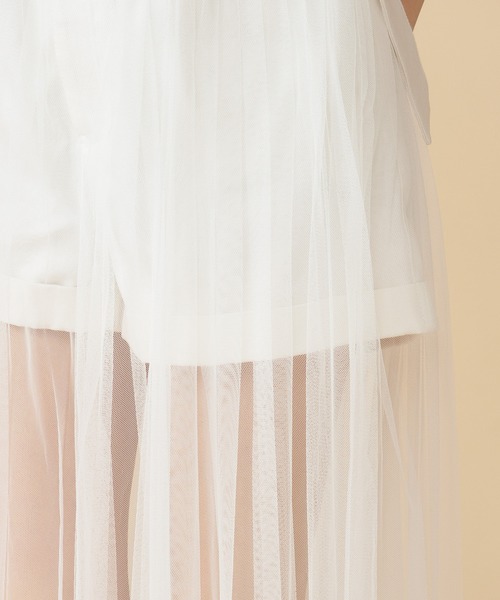 MIIA（ミーア）の「ショートパンツ付チュールプリーツスカート（スカート・レディース・インディゴブルー/ブルー/ホワイト・FREE）」の12枚目の写真