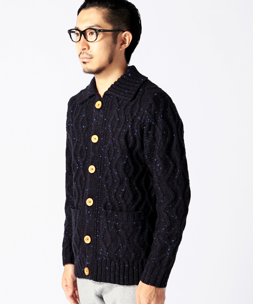 BEAMS（ビームス）の「◎BEAMS / 3ゲージ ポロ カーディガン（カーディガン/ボレロ・メンズ・グレー/ネイビー・LARGE/SMALL/X-LARGE/MEDIUM）」の5枚目の写真