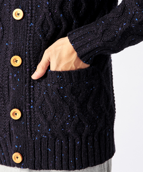 BEAMS（ビームス）の「◎BEAMS / 3ゲージ ポロ カーディガン（カーディガン/ボレロ・メンズ・グレー/ネイビー・LARGE/SMALL/X-LARGE/MEDIUM）」の9枚目の写真