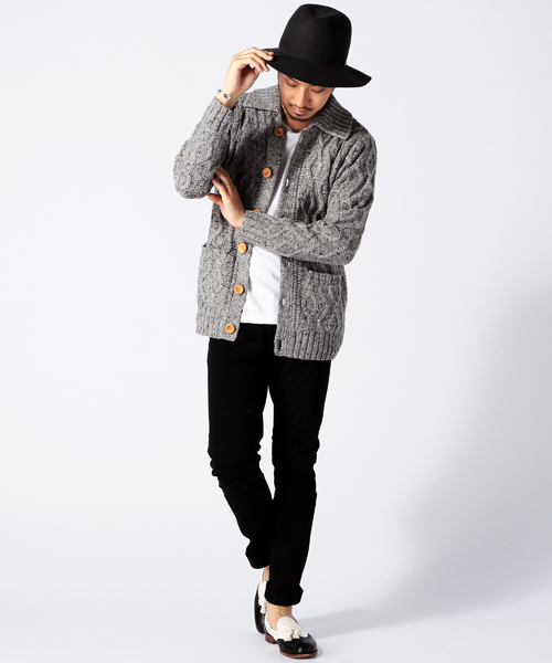 BEAMS（ビームス）の「◎BEAMS / 3ゲージ ポロ カーディガン（カーディガン/ボレロ・メンズ・グレー/ネイビー・LARGE/SMALL/X-LARGE/MEDIUM）」の3枚目の写真