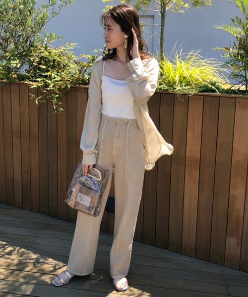 one after another NICE CLAUP（ワンアフターアナザーナイスクラップ）の「硫化デニムパンツ（デニムパンツ・レディース・アイボリー/ブルーグレー/ベージュ/ネイビー/ブラック・SMALL/MEDIUM）」の17枚目の写真