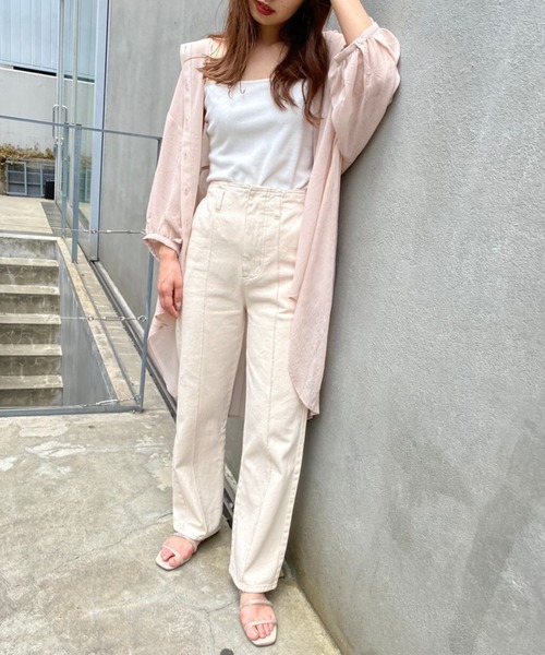 one after another NICE CLAUP（ワンアフターアナザーナイスクラップ）の「硫化デニムパンツ（デニムパンツ・レディース・アイボリー/ブルーグレー/ベージュ/ネイビー/ブラック・SMALL/MEDIUM）」の9枚目の写真