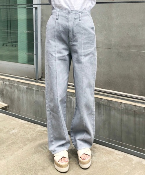 one after another NICE CLAUP（ワンアフターアナザーナイスクラップ）の「硫化デニムパンツ（デニムパンツ・レディース・アイボリー/ブルーグレー/ベージュ/ネイビー/ブラック・SMALL/MEDIUM）」の21枚目の写真