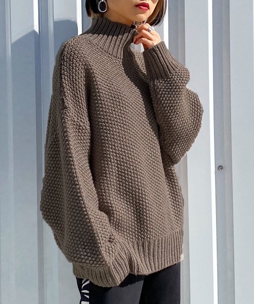 PAGEBOY（ページボーイ）の「カノコタートルプルオーバー（ニット/セーター・レディース・ブラック/オフホワイト/モカ/バイオレット・FREE）」の3枚目の写真