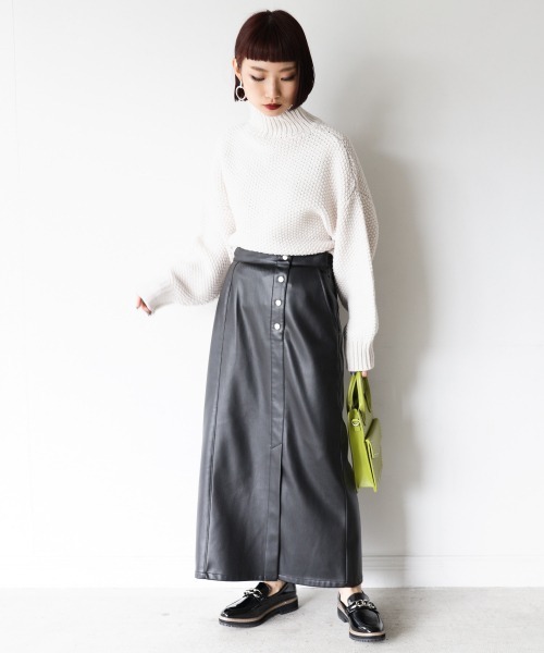 PAGEBOY（ページボーイ）の「カノコタートルプルオーバー（ニット/セーター・レディース・ブラック/オフホワイト/モカ/バイオレット・FREE）」の6枚目の写真