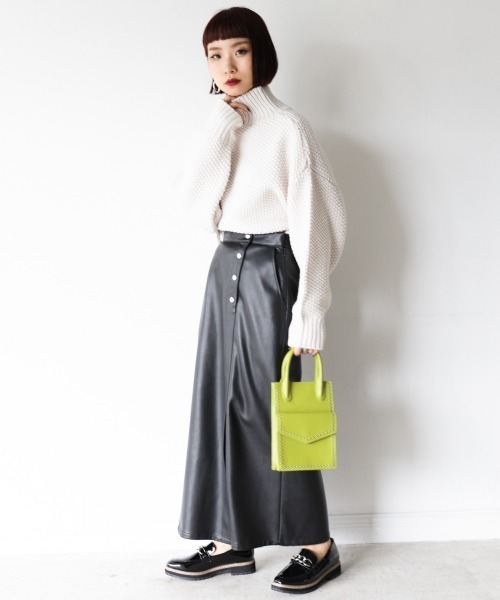 PAGEBOY（ページボーイ）の「カノコタートルプルオーバー（ニット/セーター・レディース・ブラック/オフホワイト/モカ/バイオレット・FREE）」の7枚目の写真