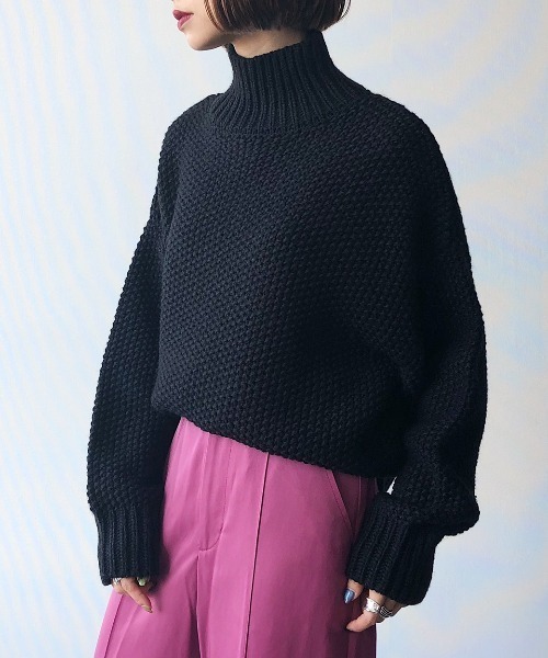 PAGEBOY（ページボーイ）の「カノコタートルプルオーバー（ニット/セーター・レディース・ブラック/オフホワイト/モカ/バイオレット・FREE）」の21枚目の写真