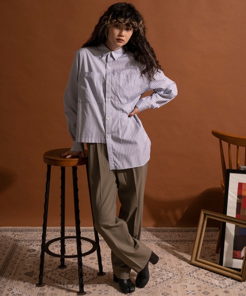 MAISON SPECIAL(メゾンスペシャル)の「2タックワイドテーパードパンツ【MAISON SPECIAL/メゾンスペシャル】■セットアップ対応■(その他パンツ・レディース・カーキ/ブラック/ネイビー・38/36)」の4枚目の写真