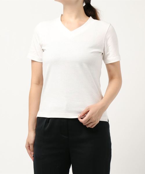 AMERICAN HOLIC（アメリカンホリック）の「太Vネックカットプルオーバー　＊〇（Tシャツ/カットソー・レディース・ベージュ/ネイビー/オフホワイト・M/L）」の19枚目の写真