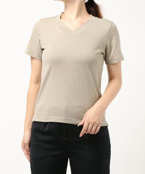 AMERICAN HOLIC（アメリカンホリック）の「太Vネックカットプルオーバー　＊〇（Tシャツ/カットソー・レディース・ベージュ/ネイビー/オフホワイト・M/L）」の20枚目の写真