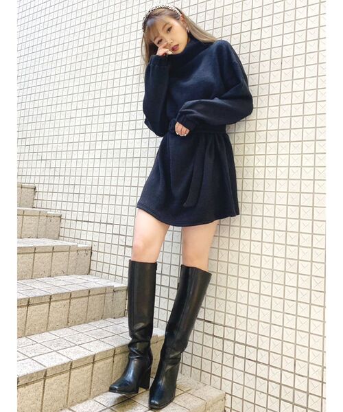 GYDA（ジェイダ）の「SQUARE TOEロングブーツ（ブーツ・レディース・ブラック/ブラウン・SMALL/MEDIUM/LARGE）」の13枚目の写真