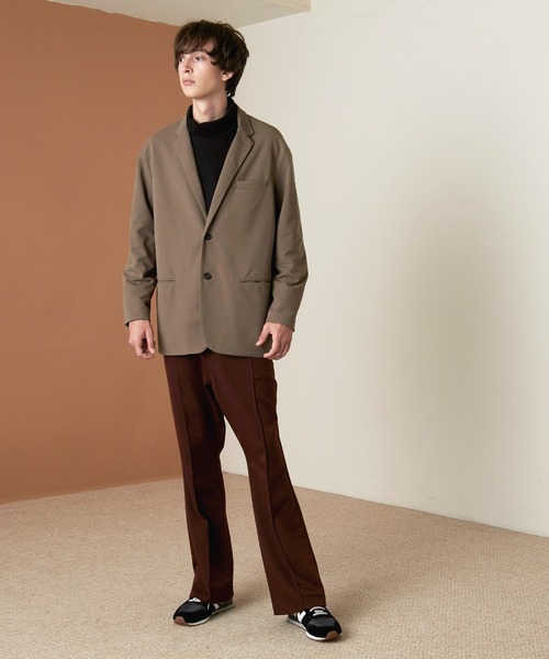 EMMA CLOTHES（エマクローズ）の「梨地ルーズリラックス ドレープ オーバーサイズ シングルテーラードジャケット EMMA CLOTHES（テーラードジャケット・メンズ・ブラック/ダークブラウン/グレー系その他/ブラウン系その他/ベージュ系その他/グリーン系その他/グレイッシュベージュ/ダークネイビー/ライラック・M/L/S）」の14枚目の写真