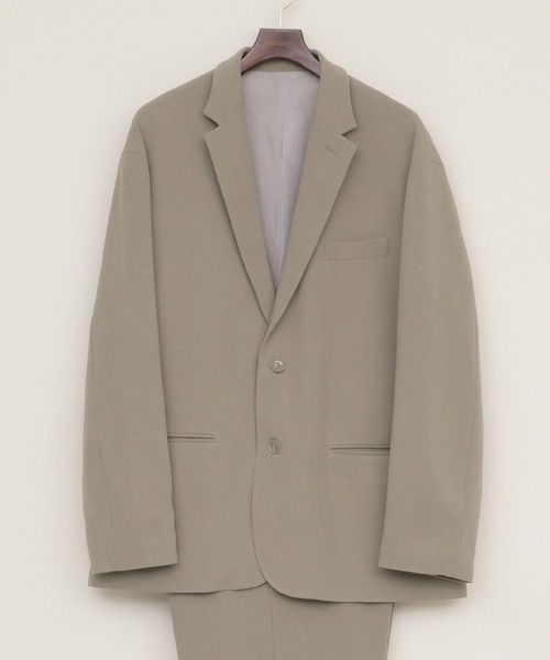 EMMA CLOTHES（エマクローズ）の「梨地ルーズリラックス ドレープ オーバーサイズ シングルテーラードジャケット EMMA CLOTHES（テーラードジャケット・メンズ・ブラック/ダークブラウン/グレー系その他/ブラウン系その他/ベージュ系その他/グリーン系その他/グレイッシュベージュ/ダークネイビー/ライラック・M/L/S）」の12枚目の写真