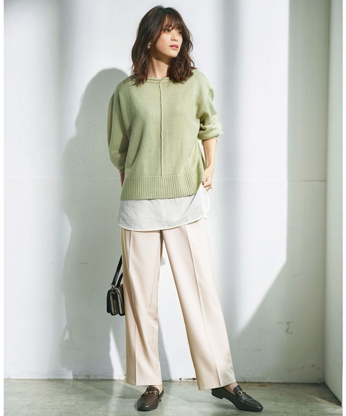 GeeRA(ジーラ)の「<2点セット>レイヤードニット(アンサンブル・レディース・ベージュ/ブラック・SMALL/X-LARGE/XX-LARGE)」の13枚目の写真