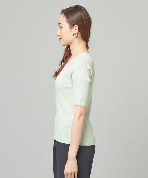 closet story（クローゼットストーリー）の「＜closet story＞□リブ Vネック 5SL ニット -手洗い可能-（ニット/セーター・レディース・ライラック/ナチュラル/ブラック/ライム・FREE）」の6枚目の写真