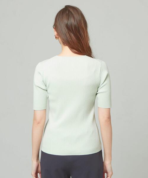 closet story（クローゼットストーリー）の「＜closet story＞□リブ Vネック 5SL ニット -手洗い可能-（ニット/セーター・レディース・ライラック/ナチュラル/ブラック/ライム・FREE）」の7枚目の写真