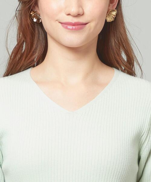 closet story（クローゼットストーリー）の「＜closet story＞□リブ Vネック 5SL ニット -手洗い可能-（ニット/セーター・レディース・ライラック/ナチュラル/ブラック/ライム・FREE）」の8枚目の写真