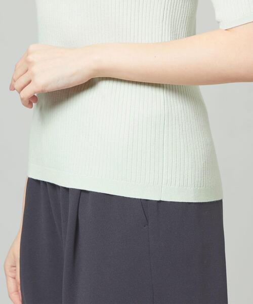 closet story（クローゼットストーリー）の「＜closet story＞□リブ Vネック 5SL ニット -手洗い可能-（ニット/セーター・レディース・ライラック/ナチュラル/ブラック/ライム・FREE）」の10枚目の写真