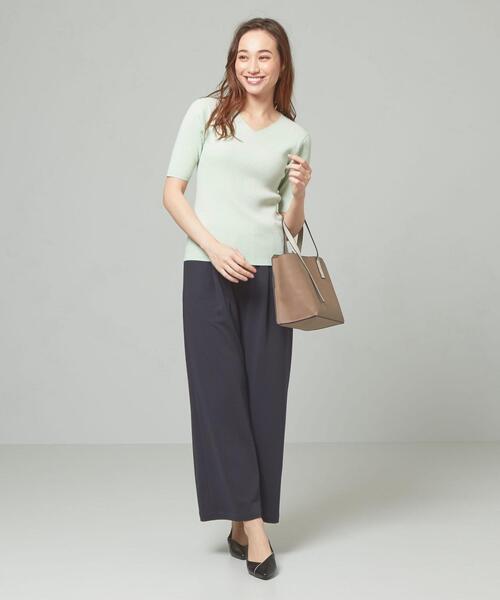 closet story（クローゼットストーリー）の「＜closet story＞□リブ Vネック 5SL ニット -手洗い可能-（ニット/セーター・レディース・ライラック/ナチュラル/ブラック/ライム・FREE）」の13枚目の写真